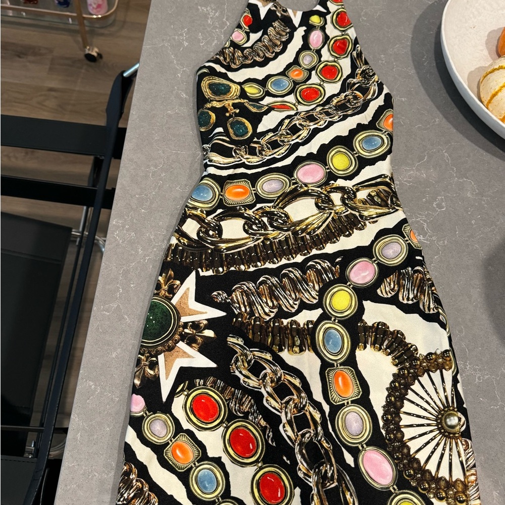 AREA Colorful Chain Print Women's Dress